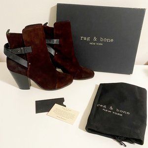 NEW Rag & Bone Burgundy Suede Kinsey Boot sz 39